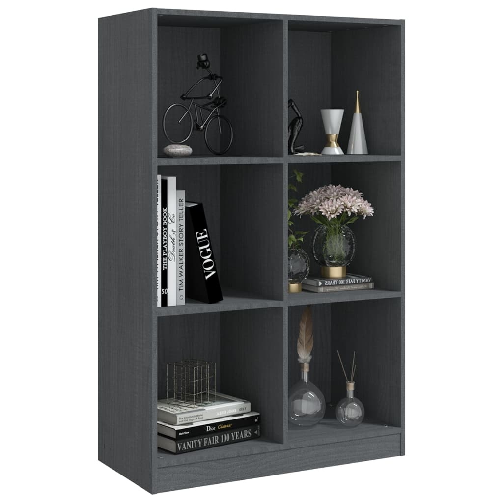 vidaXL Boekenkast 70x33x110 cm massief grenenhout grijs