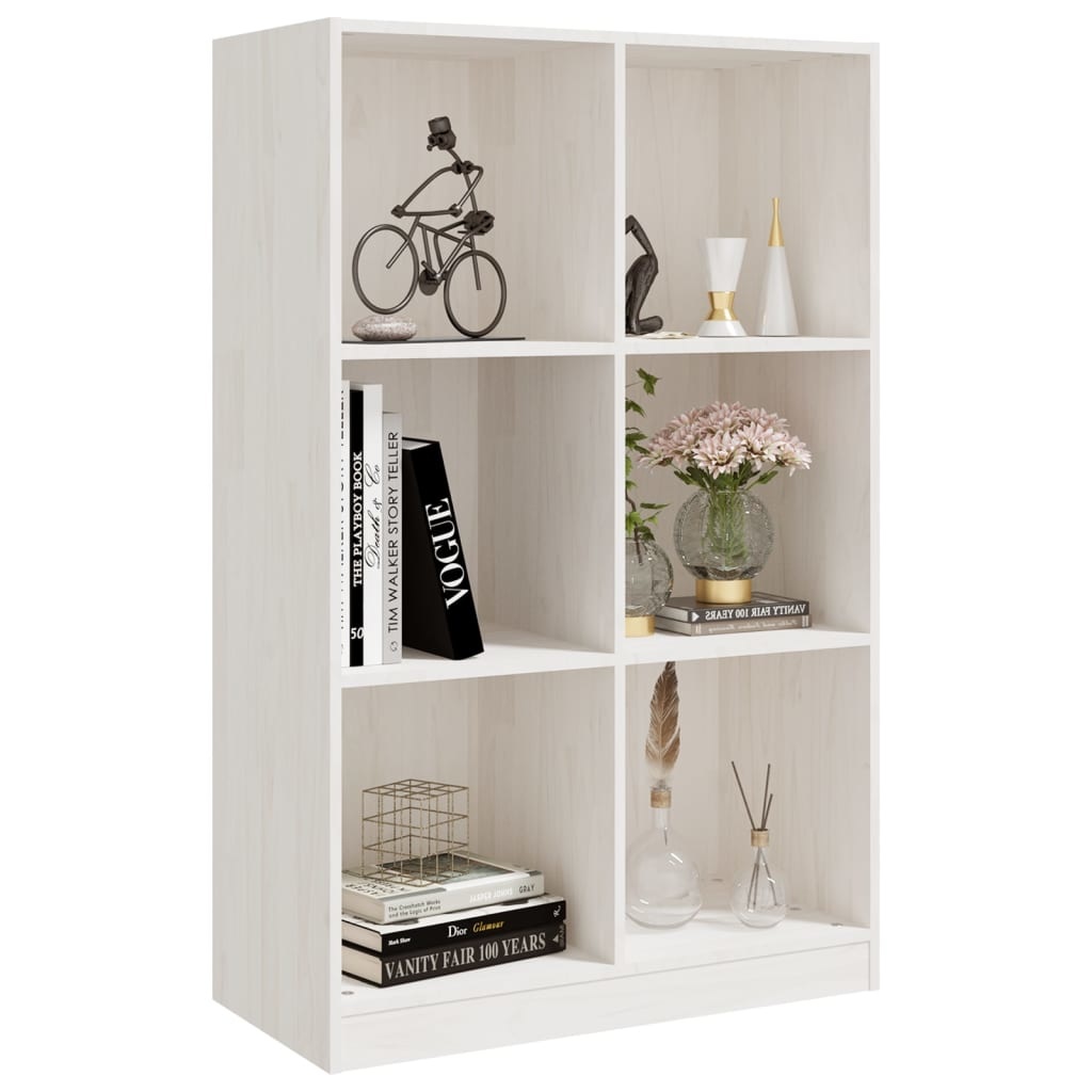 vidaXL Boekenkast 70x33x110 cm massief grenenhout wit