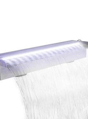 vidaXL Zwembadwaterval met LED's rechthoekig 60 cm roestvrij staal