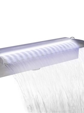 vidaXL Zwembadwaterval met LED's rechthoekig 45 cm roestvrij staal