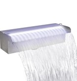 vidaXL Zwembadwaterval met LED's rechthoekig 30 cm roestvrij staal