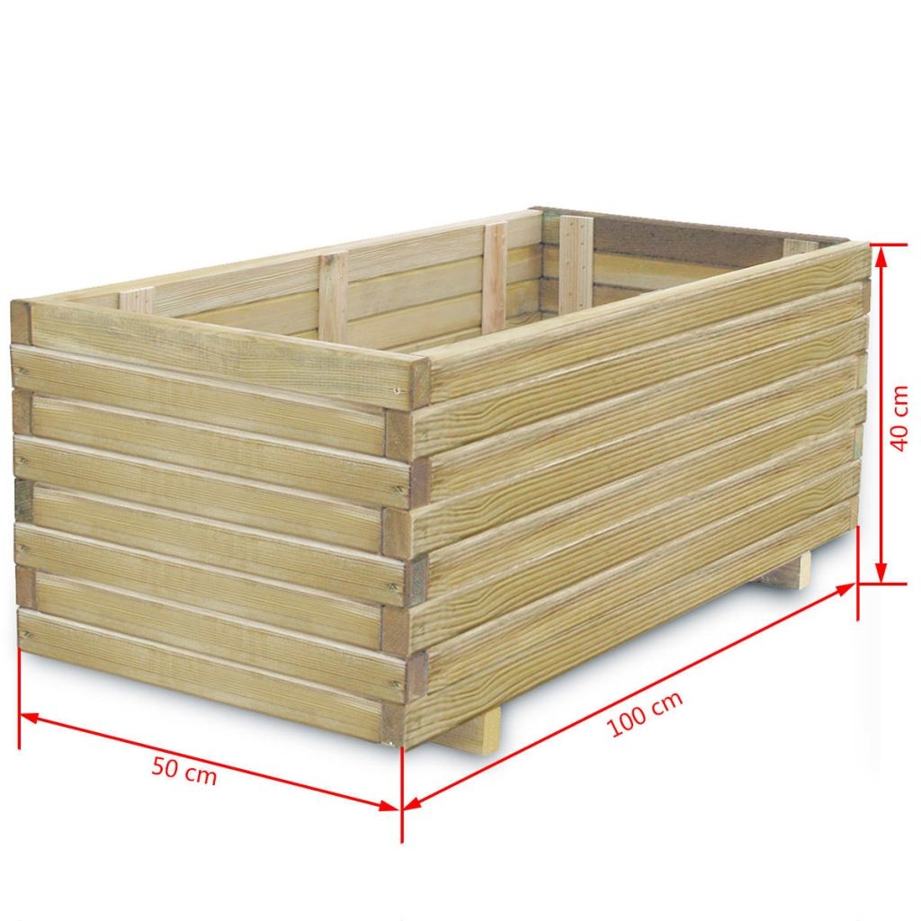 vidaXL Plantenbak verhoogd rechthoekig 100x50x40 cm hout