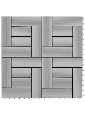 vidaXL Terrastegels 11 stuks 30 x 30 cm WPC 1 m2 (grijs)