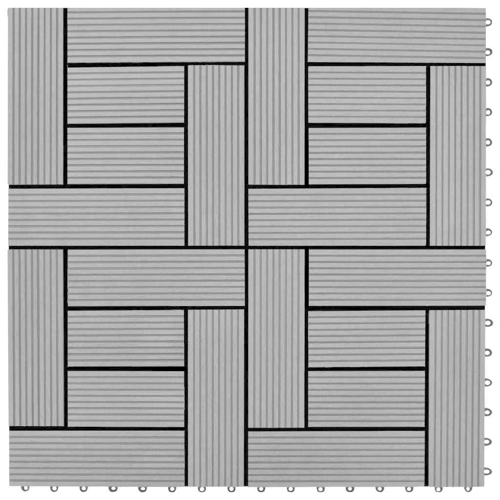 vidaXL Terrastegels 11 stuks 30 x 30 cm WPC 1 m2 (grijs)