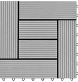 vidaXL Terrastegels 11 stuks 30 x 30 cm WPC 1 m2 (grijs)