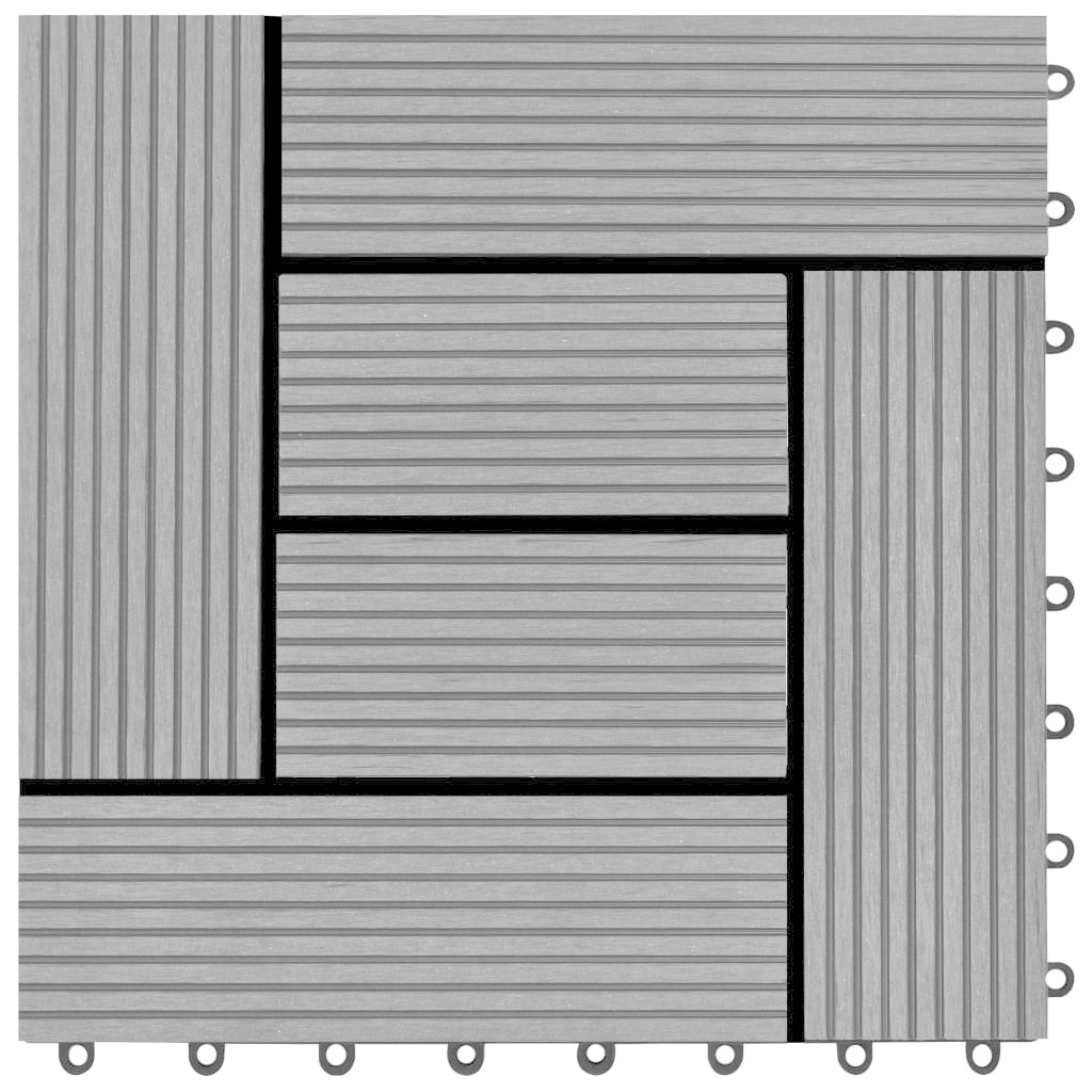 vidaXL Terrastegels 11 stuks 30 x 30 cm WPC 1 m2 (grijs)