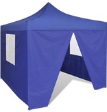 vidaXL Vouwtent met 4 zijwanden 3x3 m blauw