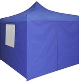 vidaXL Vouwtent met 4 zijwanden 3x3 m blauw