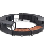 vidaXL Spa-omranding poly rattan zwart