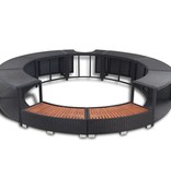 vidaXL Spa-omranding poly rattan zwart