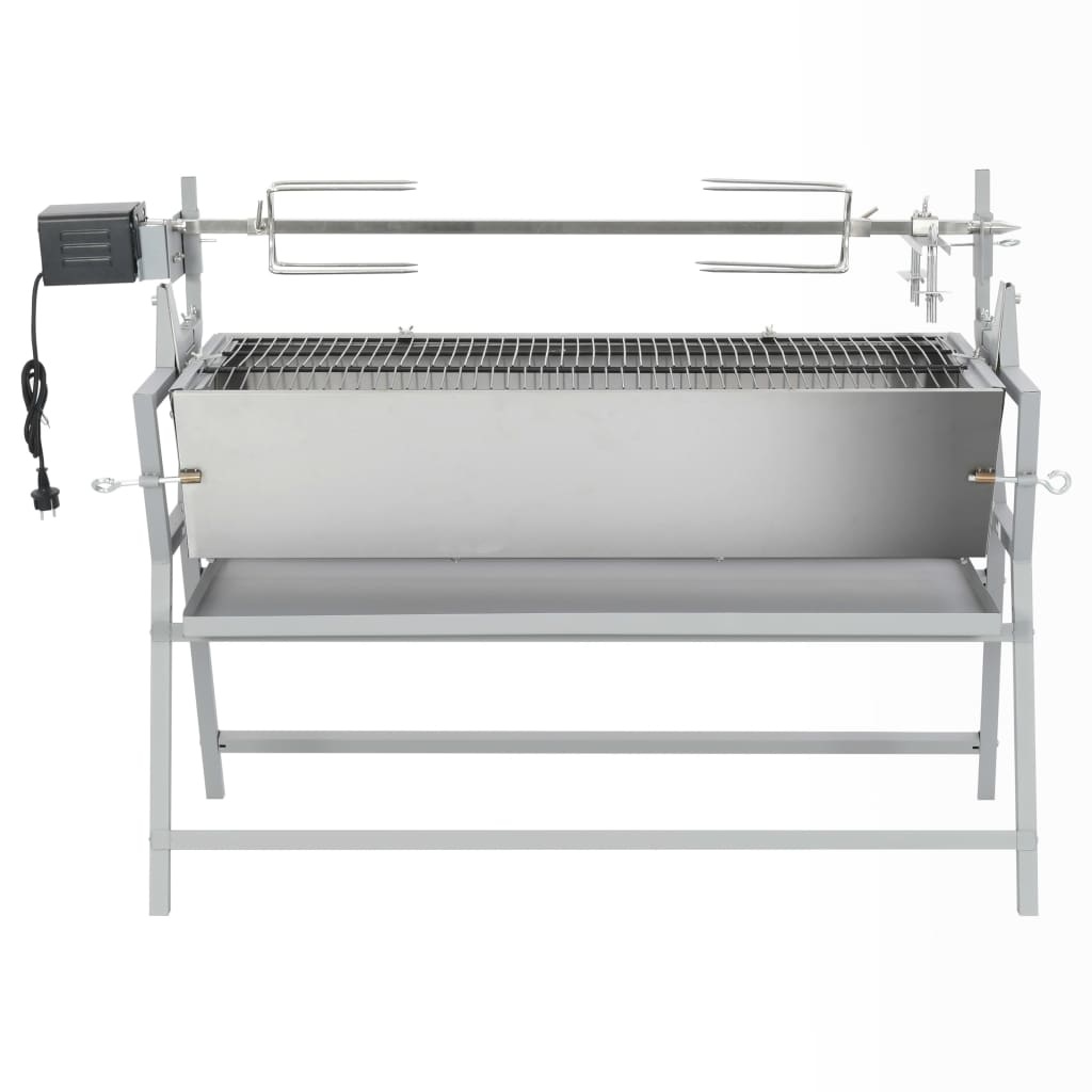 vidaXL Draaispit barbecue ijzer en roestvrij staal