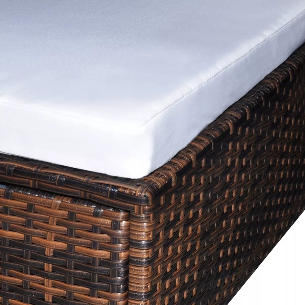 VidaXL 6-delige Loungeset met kussens poly rattan bruin