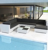 vidaXL 8-delige Loungeset met kussens poly rattan wit