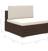 vidaXL 12-delige Loungeset met kussens poly rattan bruin