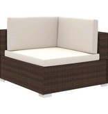 vidaXL 12-delige Loungeset met kussens poly rattan bruin