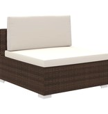 vidaXL 12-delige Loungeset met kussens poly rattan bruin