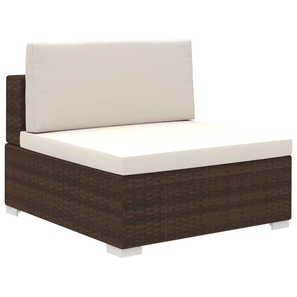 vidaXL 12-delige Loungeset met kussens poly rattan bruin