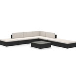 vidaXL 8-delige Loungeset met kussens poly rattan zwart