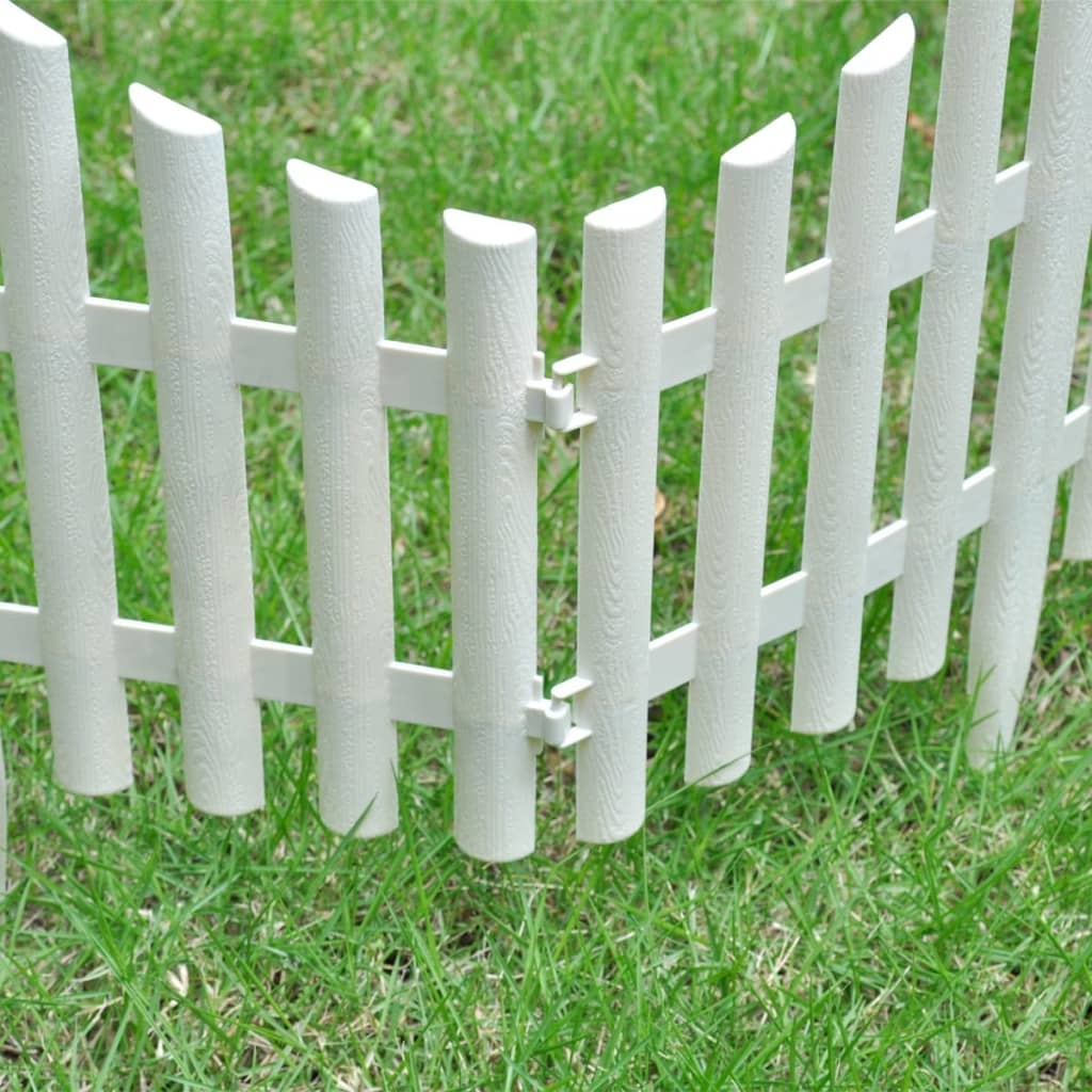 VidaXL Witte tuinafscheiding 17 stuks/10 meter