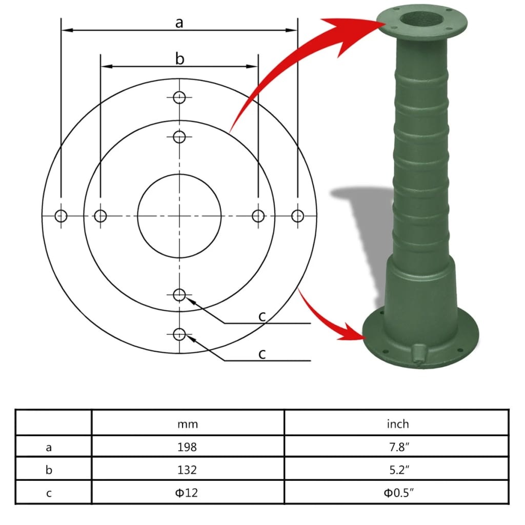 vidaXL Gietijzeren standaard voor tuin/hand waterpomp