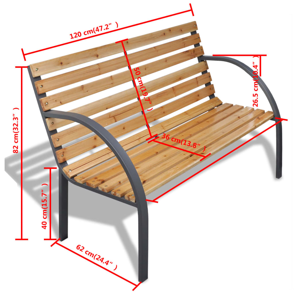 vidaXL Tuinbank 112 cm hout en ijzer