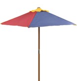 vidaXL Kinderpicknicktafel met banken en parasol hout meerkleurig