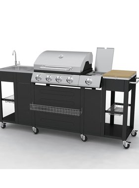 vidaXL Buitenkeuken met barbecue Montana 4 branders