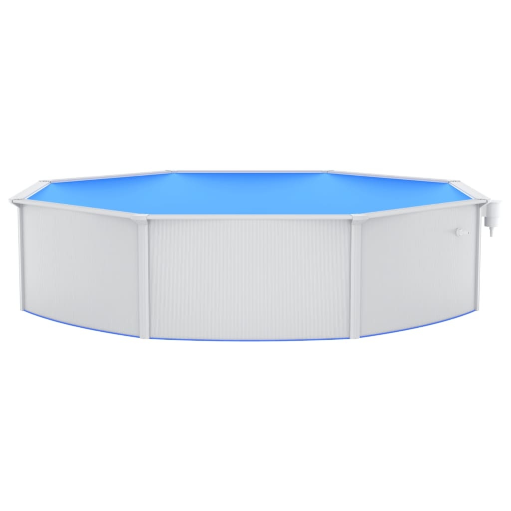 vidaXL Zwembad met stalen wand rond 550x120 cm wit