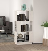 vidaXL Boekenkast/kamerscherm 51x25x101 cm massief grenenhout wit