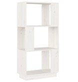 vidaXL Boekenkast/kamerscherm 51x25x101 cm massief grenenhout wit