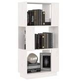 vidaXL Boekenkast/kamerscherm 51x25x101 cm massief grenenhout wit