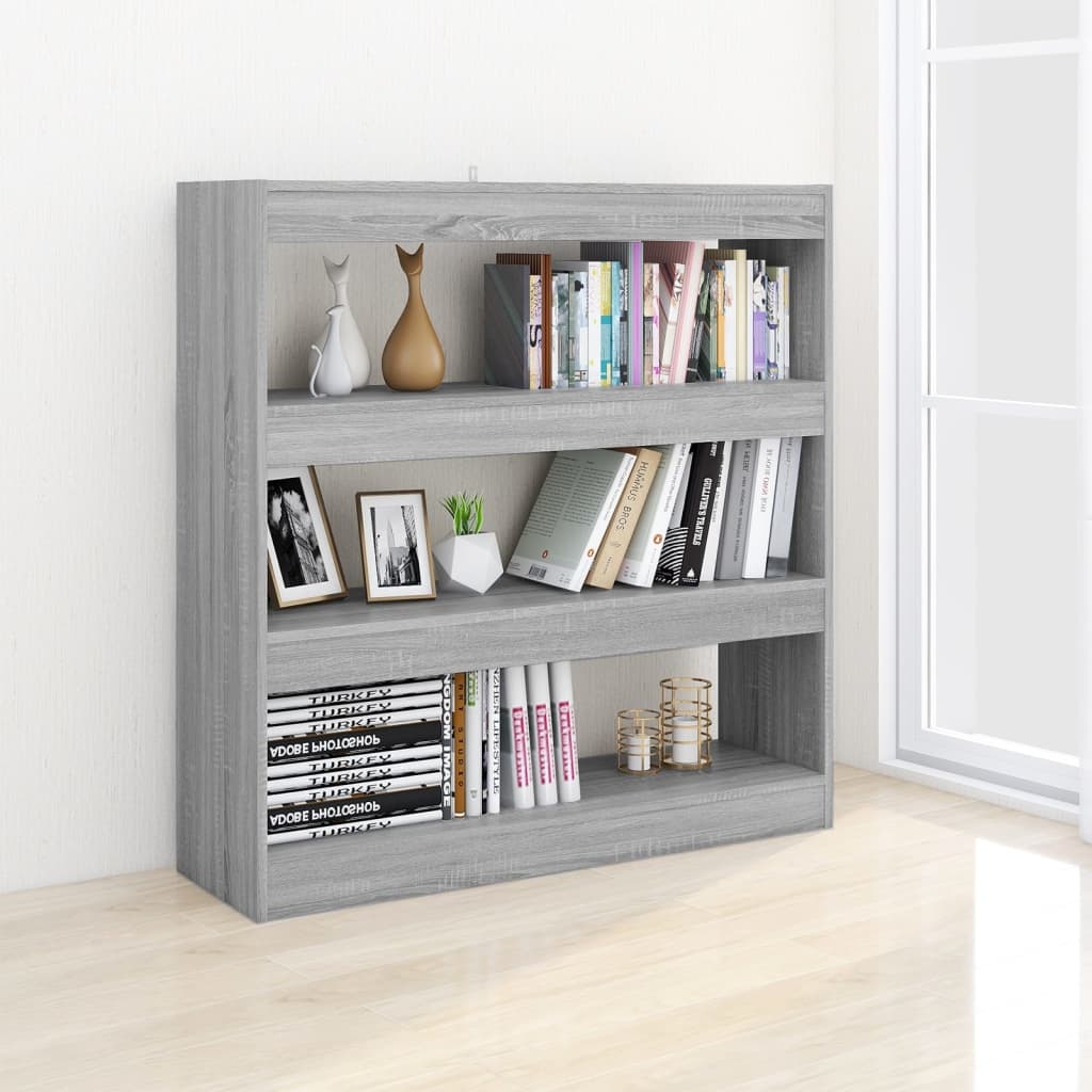 vidaXL Boekenkast/kamerscherm 100x30x103 cm grijs sonoma eikenkleurig