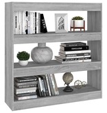 vidaXL Boekenkast/kamerscherm 100x30x103 cm grijs sonoma eikenkleurig