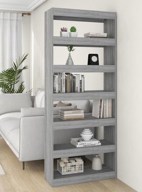 vidaXL Boekenkast/kamerscherm 80x30x198 cm spaanplaat grijs sonoma