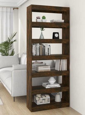 vidaXL Boekenkast/kamerscherm 80x30x198 cm spaanplaat gerookt eiken