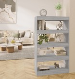 vidaXL Boekenkast/kamerscherm 80x30x135 cm spaanplaat grijs sonoma