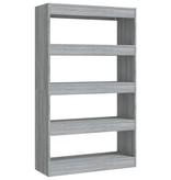 vidaXL Boekenkast/kamerscherm 80x30x135 cm spaanplaat grijs sonoma