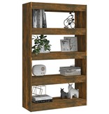 vidaXL Boekenkast/kamerscherm 80x30x135 cm spaanplaat gerookt eiken