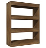 vidaXL Boekenkast/kamerscherm 80x30x103 cm bewerkt hout bruineiken