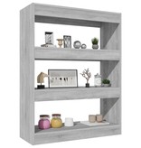 vidaXL Boekenkast/kamerscherm 80x30x103 cm bewerkt hout grijs sonoma