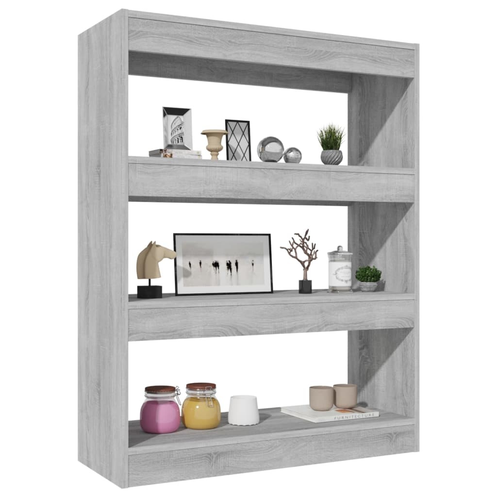 vidaXL Boekenkast/kamerscherm 80x30x103 cm bewerkt hout grijs sonoma