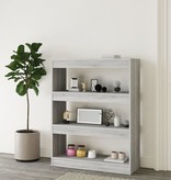 vidaXL Boekenkast/kamerscherm 80x30x103 cm bewerkt hout grijs sonoma