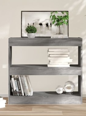 vidaXL Boekenkast/kamerscherm 80x30x72 cm grijs sonoma eikenkleurig