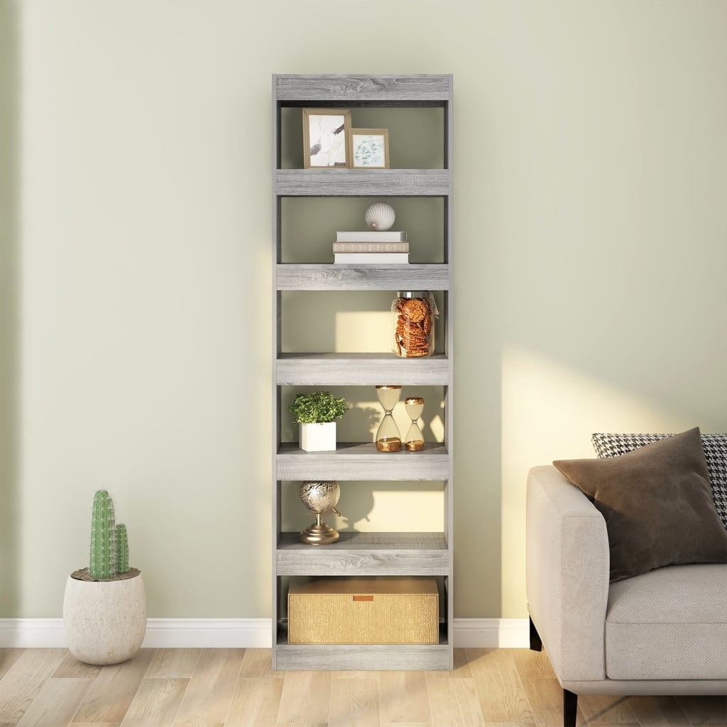 vidaXL Boekenkast/kamerscherm 60x30x198 cm grijs sonoma eikenkleurig