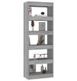 vidaXL Boekenkast/kamerscherm 60x30x166 cm spaanplaat grijs sonoma