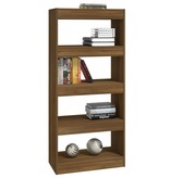 vidaXL Boekenkast/kamerscherm 60x30x135 cm bewerkt hout bruineiken