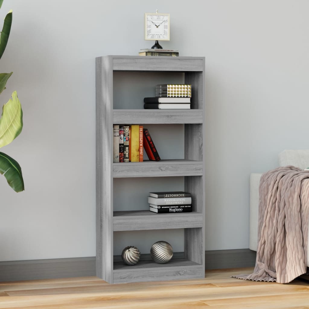 vidaXL Boekenkast/kamerscherm 60x30x135 cm bewerkt hout grijs sonoma