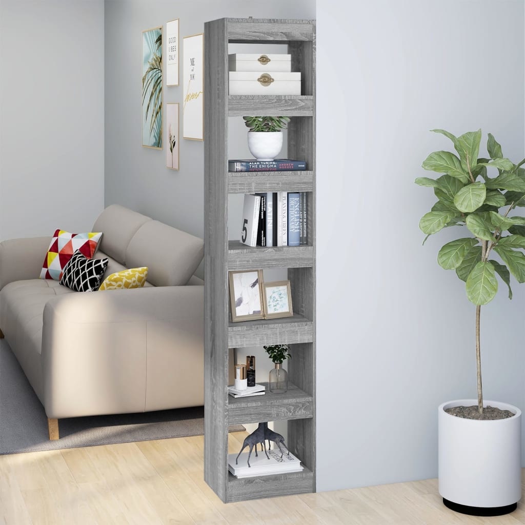 vidaXL Boekenkast/kamerscherm 40x30x198 cm grijs sonoma eikenkleurig