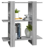 vidaXL Boekenkast/kamerscherm 80x30x87 cm grijs sonoma eikenkleurig