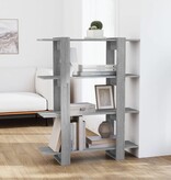 vidaXL Boekenkast/kamerscherm 100x30x123,5 cm grijs sonoma eiken